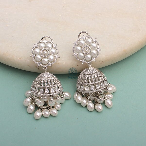 Nova Pearl CZ Designer Earrings