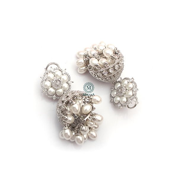 Nova Pearl CZ Designer Earrings