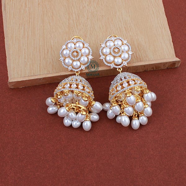 Nova Pearl CZ Designer Earrings