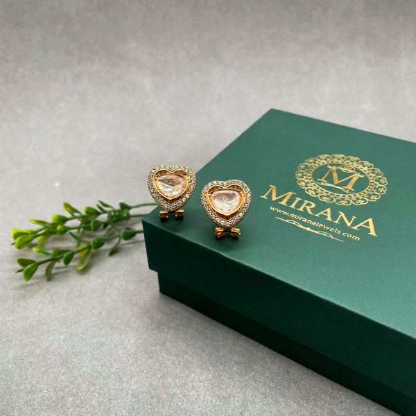 Adhya Heart Shaped Moissanite Studs