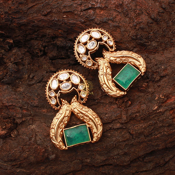 Saina Pastel Green Polki Designer Earrings