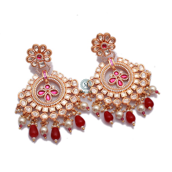 Shriya Ruby Polki Designer Earrings