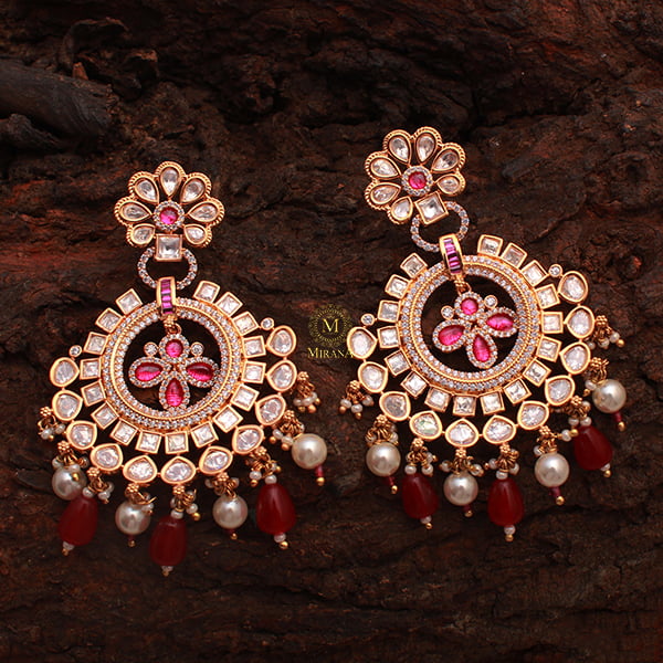 Shriya Ruby Polki Designer Earrings