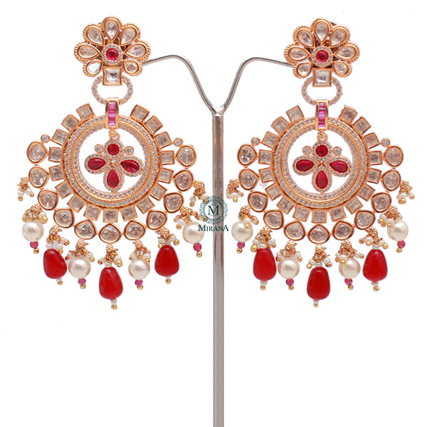 Shriya Ruby Polki Designer Earrings