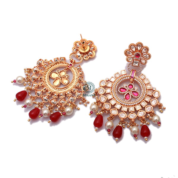 Shriya Ruby Polki Designer Earrings