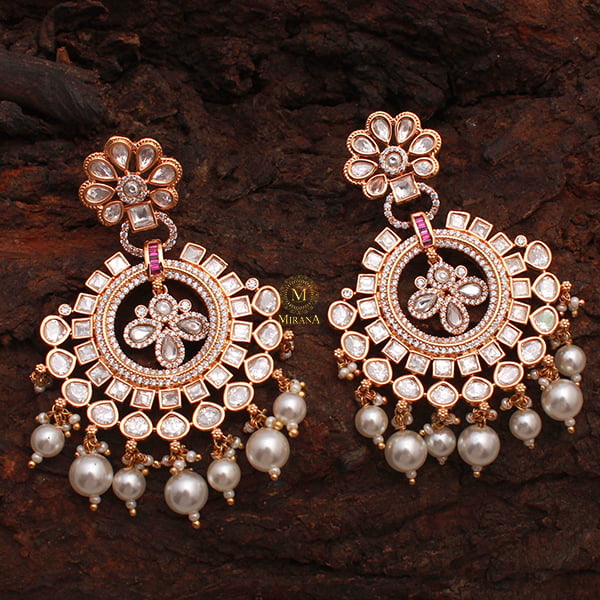 Shriya Pearl Polki Designer Earrings