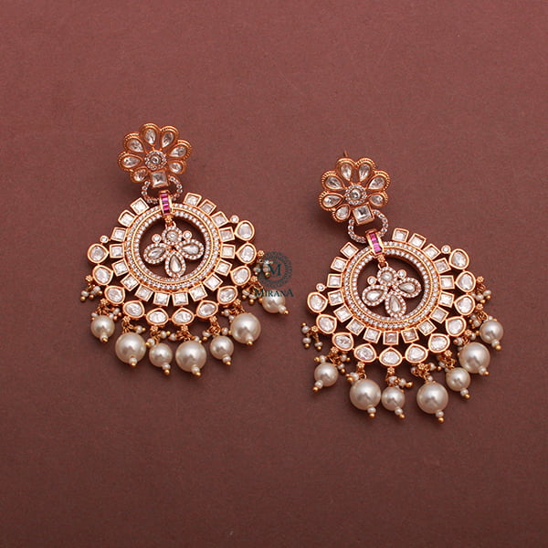 Shriya Pearl Polki Designer Earrings