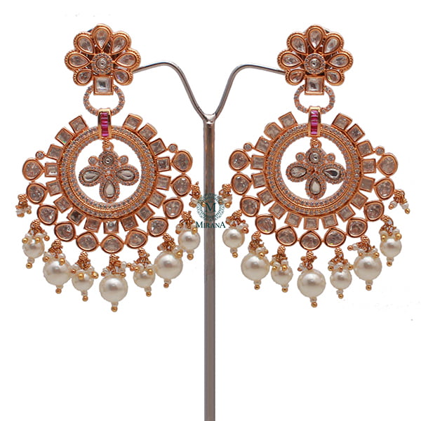 Shriya Pearl Polki Designer Earrings