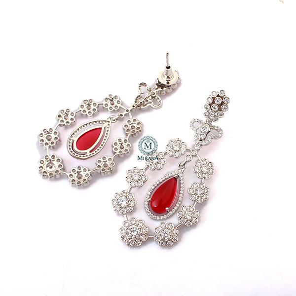 Kiera Ruby CZ Designer Earrings