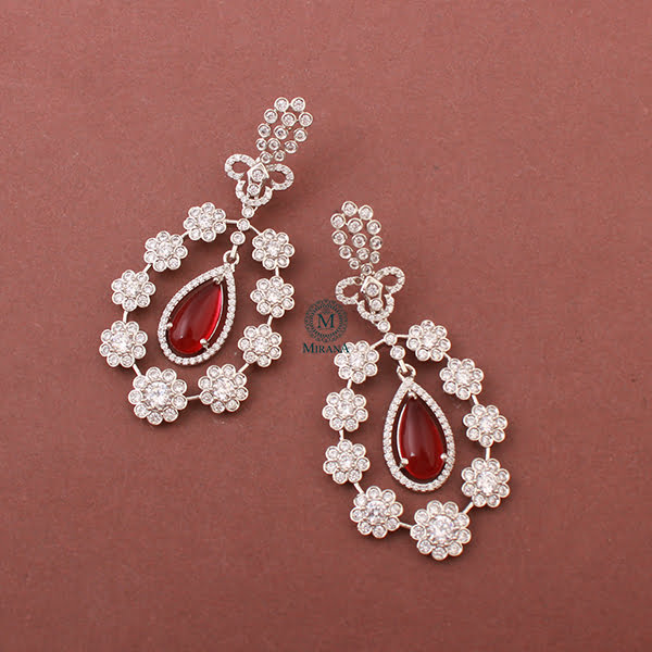 Kiera Ruby CZ Designer Earrings