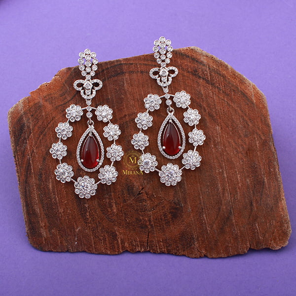 Kiera Ruby CZ Designer Earrings