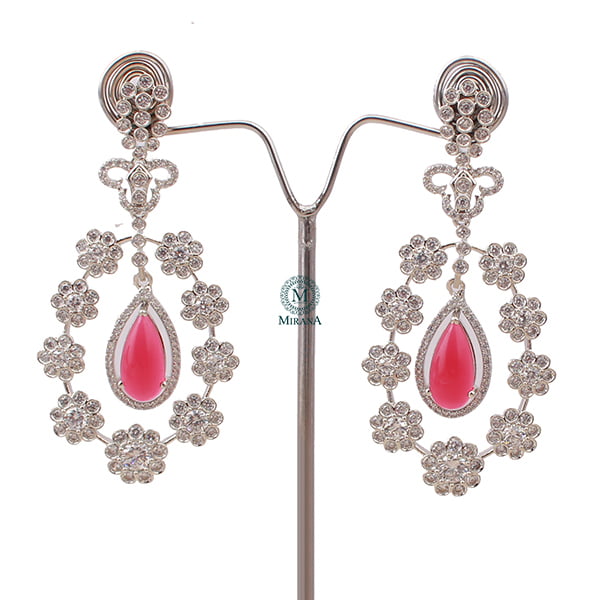 Kiera Ruby CZ Designer Earrings