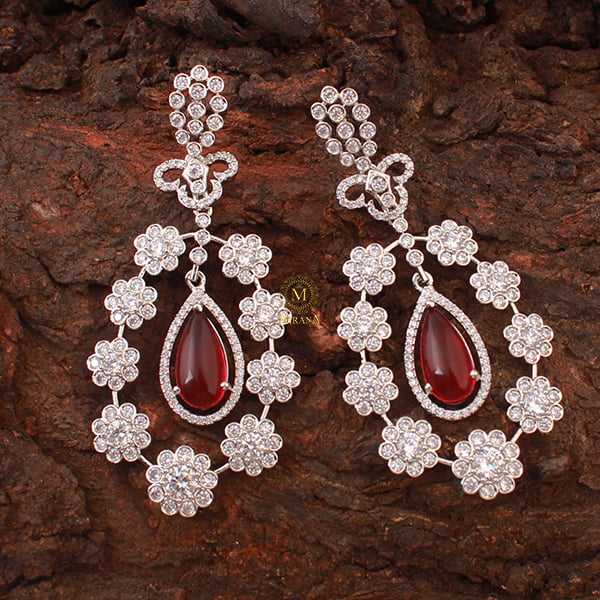 Kiera Ruby CZ Designer Earrings