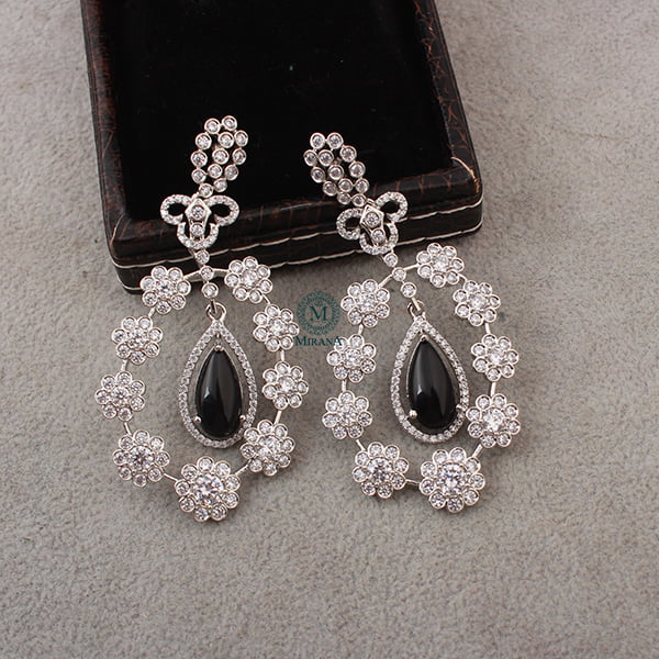 Kiera Black CZ Designer Earrings