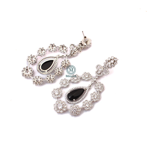 Kiera Black CZ Designer Earrings