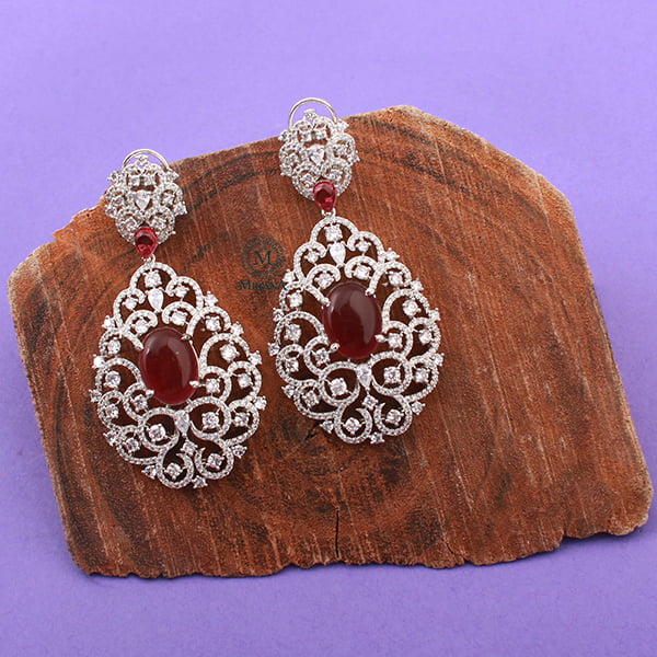 Akila Ruby CZ Designer Earrings