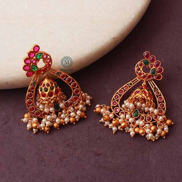 Vamini Ruby Green Antique Removable Earrings