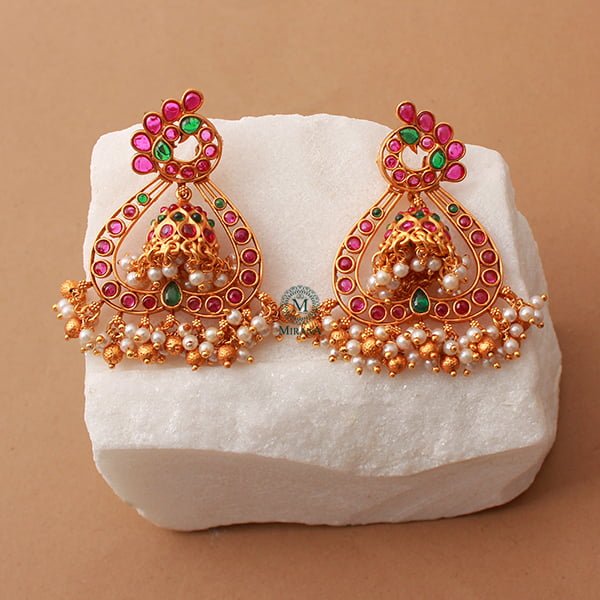 Vamini Ruby Green Antique Removable Earrings