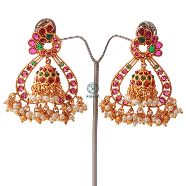 Vamini Ruby Green Antique Removable Earrings