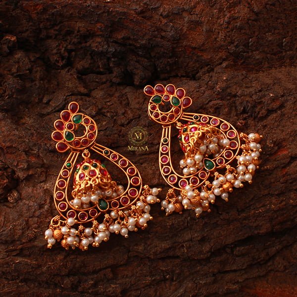 Vamini Ruby Green Antique Removable Earrings