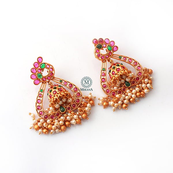 Vamini Ruby Green Antique Removable Earrings