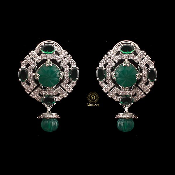 Vorisha Emerald Green Designer Earrings
