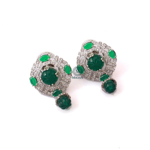 Vorisha Emerald Green Designer Earrings