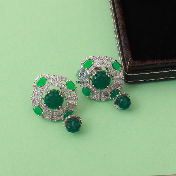 Vorisha Emerald Green Designer Earrings