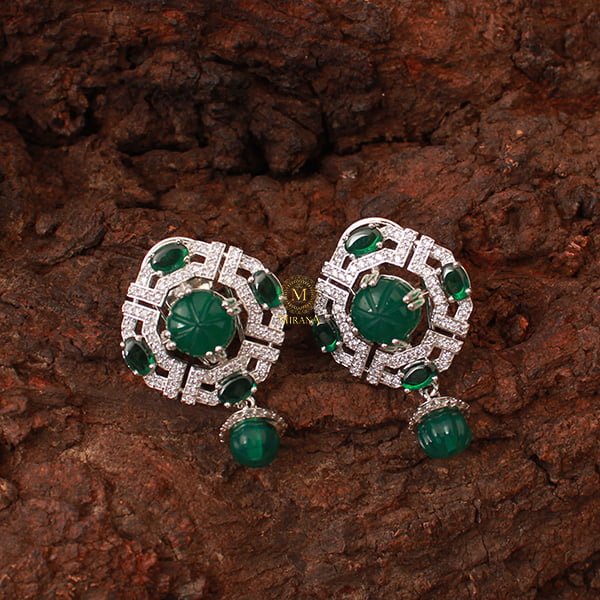 Vorisha Emerald Green Designer Earrings