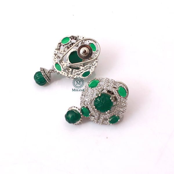 Vorisha Emerald Green Designer Earrings