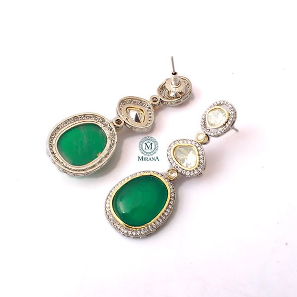 Medhavi Emerald Green Moissanite Earrings