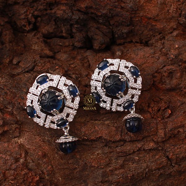 Vorisha Blue CZ Designer Earrings