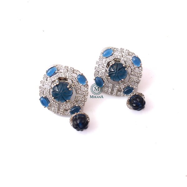 Vorisha Blue CZ Designer Earrings