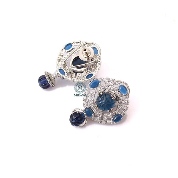 Vorisha Blue CZ Designer Earrings