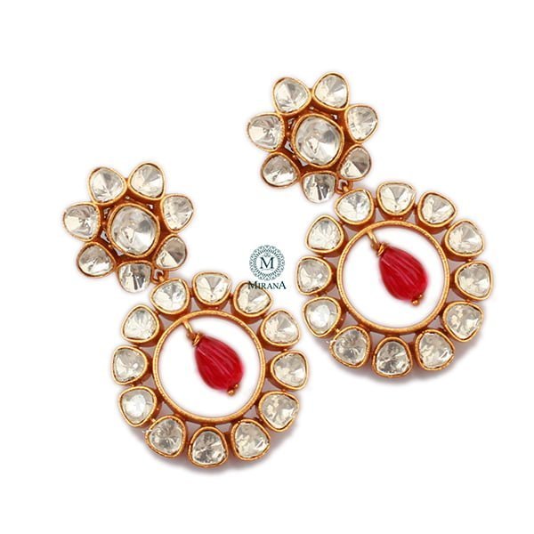 Ruhi Ruby Moissanite Designer Earrings