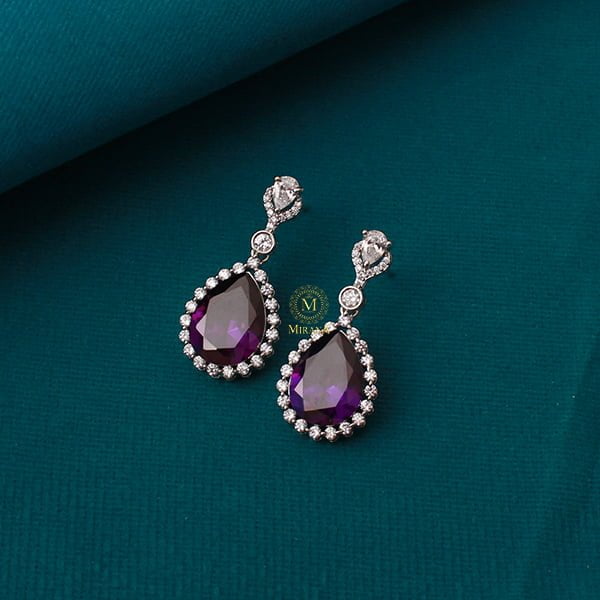Rylie Lavender CZ Designer Earrings