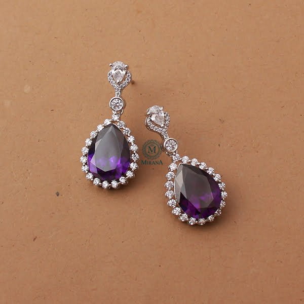 Rylie Lavender CZ Designer Earrings