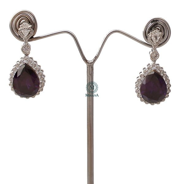 Rylie Lavender CZ Designer Earrings