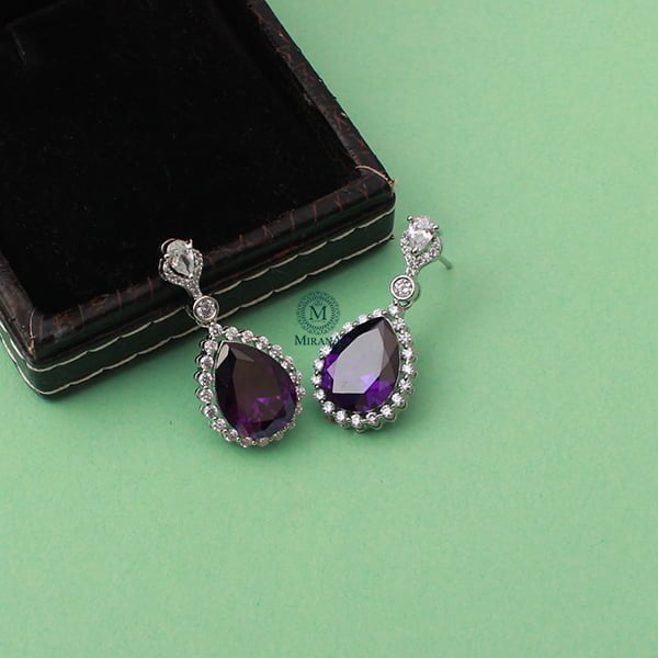 Rylie Lavender CZ Designer Earrings
