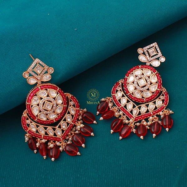 Ukti Ruby Polki Designer Chandbalis