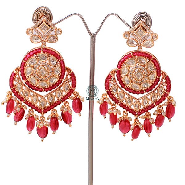 Ukti Ruby Polki Designer Chandbalis