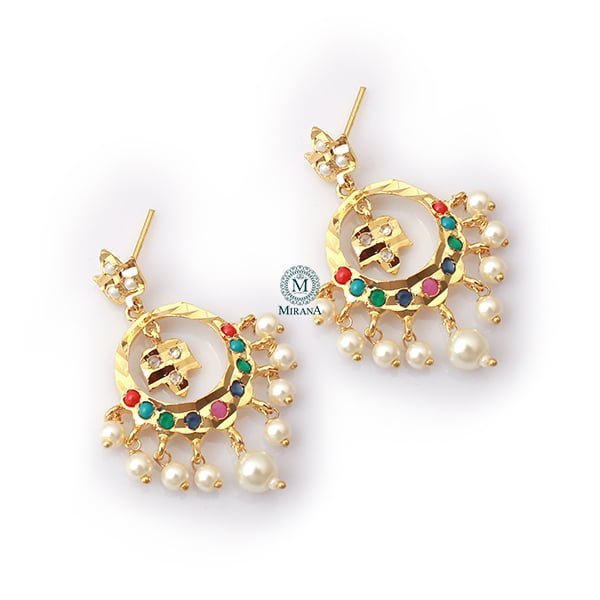 Arnika Multi Colour Jadau Earrings