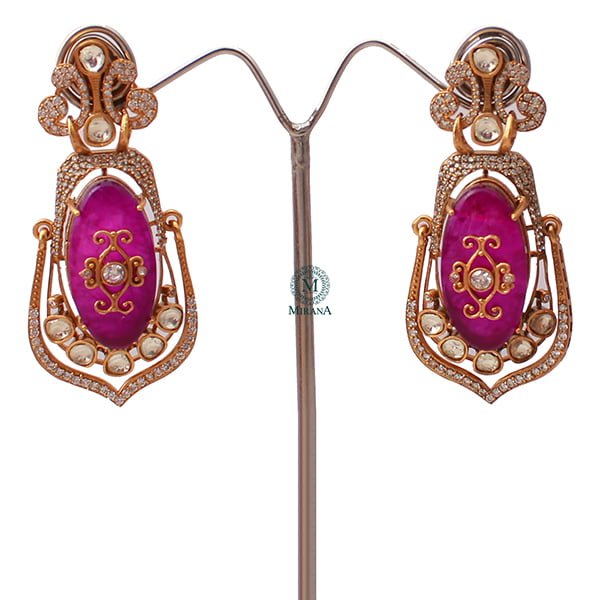 Aarna Purple Moissanite Designer Earrings