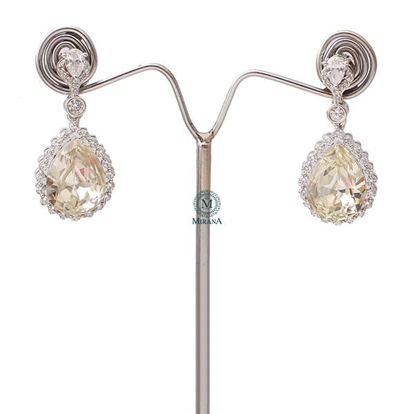 Rylie Silver Tone CZ Designer Earrings