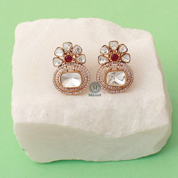 Tia Ruby Moissanite Designer Studs