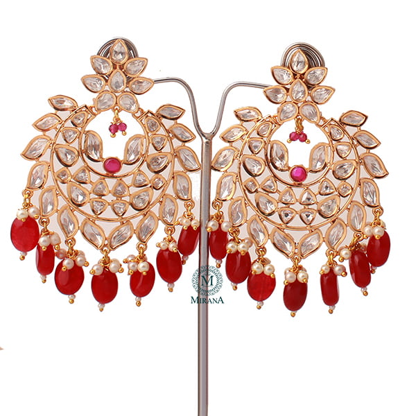 Saanvi Ruby Polki Designer Chandbalis