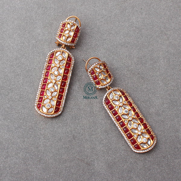 Raagini Ruby Polki Designer Earrings