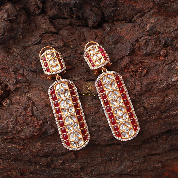 Raagini Ruby Polki Designer Earrings