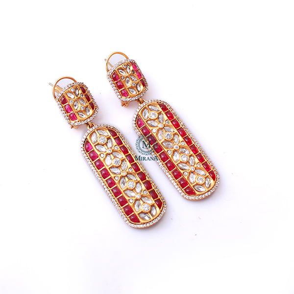 Raagini Ruby Polki Designer Earrings