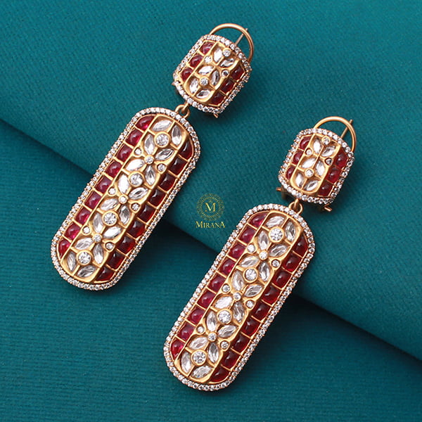 Raagini Ruby Polki Designer Earrings